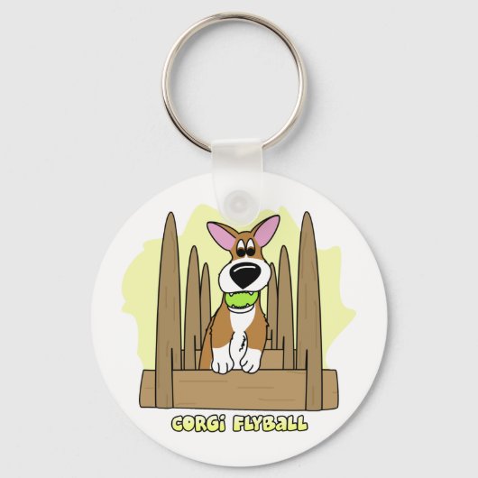 Pembroke Corgi Flyball Schlüsselanhänger (Vorderseite)