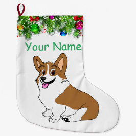 Pembroke Corgi Holiday Großer Weihnachtsstrumpf