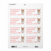 Pembroke Corgi Name Rücksendeadresse Mailing Label (Vorne)