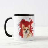 Pembroke Corgi Red Abstrakt Background Tasse (Links)