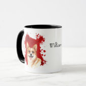 Pembroke Corgi Red Abstrakt Background Tasse (Vorderseite Links)