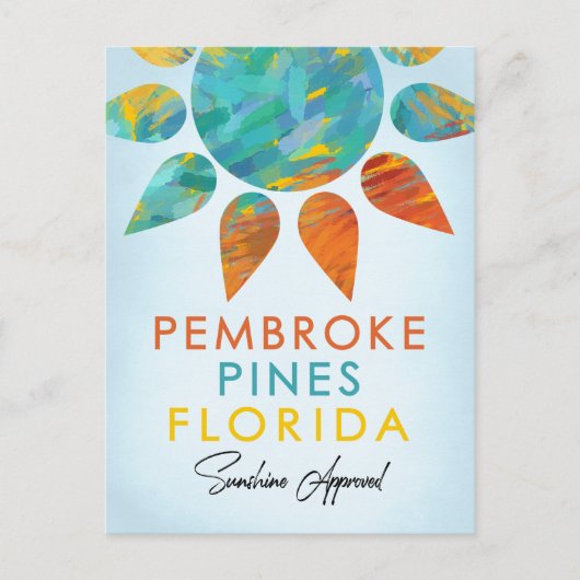 Pembroke Pines Florida Sunshine Postkarte (Vorderseite)