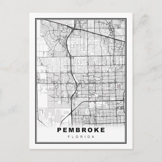 Pembroke Pines Map Postkarte (Vorderseite)