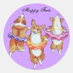 Pembroke-Walisercorgi-Aufkleber Runder Aufkleber
