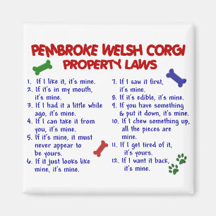 PEMBROKE-WALISERCORGI Eigentums-Gesetze 2 Magnet