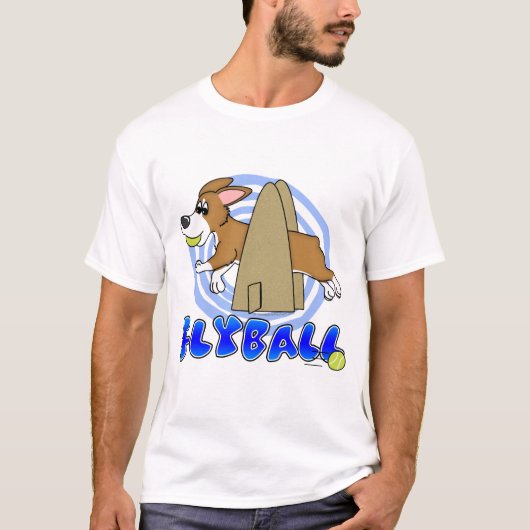 Pembroke-WaliserCorgi Flyball T-Shirt (Vorderseite)