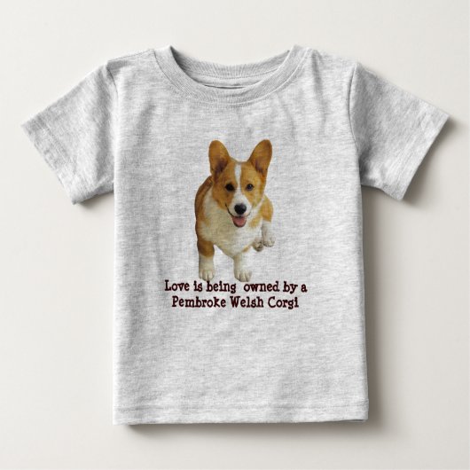 Pembroke-Walisercorgi-glückliches Baby T-shirt (Vorderseite)