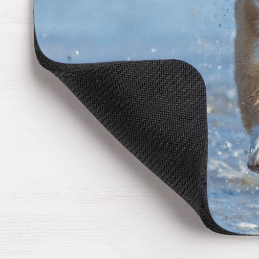 Pembroke-Walisercorgi-Hund, der auf den Strand Mousepad (Ecke)