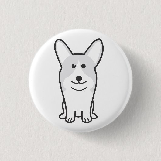 Pembroke-Walisercorgi-HundeCartoon Button (Vorderseite)