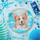 Pembroke-Walisercorgi-Hundehaustier-Aquarell Pappteller (Party)