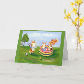 Pembroke-Walisercorgi-Karten Karte (Gelbe Blume)