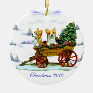 Pembroke-Walisercorgi-Kreis-Verzierung Keramikornament