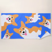 Pembroke-Walisercorgi-kundenspezifischer Strandtuch (Vorderseite)