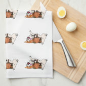 Pembroke-WaliserCorgi mit Kürbis-Geschirrtuch Geschirrtuch (Viertel Falte)