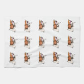 Pembroke-WaliserCorgi mit Kürbis-Geschirrtuch Geschirrtuch (Horizontal)