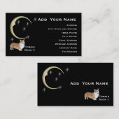 Pembroke-WaliserCorgi mit Mond und Sternen Visitenkarte (Vorne/Hinten)