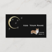 Pembroke-WaliserCorgi mit Mond und Sternen Visitenkarte (Rückseite)