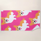 Pembroke-Walisercorgi-Muster Strandtuch (Vorderseite)