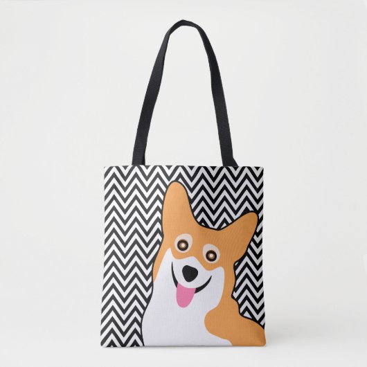Pembroke-Walisercorgi-niedlicher Zickzack Tasche (Vorderseite)