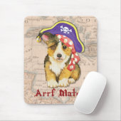 Pembroke-Walisercorgi-Pirat Mousepad (Mit Mouse)