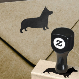Pembroke-Walisercorgi-Silhouette Gummistempel