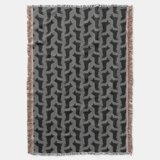 Pembroke-Walisercorgi-Silhouette-Muster Decke (Vorderseite Vertikal)