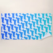 Pembroke-Walisercorgi-Silhouette-Muster Strandtuch (Vorderseite)