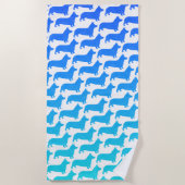 Pembroke-Walisercorgi-Silhouette-Muster Strandtuch (Vorderseite)