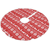 Pembroke-Walisercorgi-Silhouette-Weihnachtsmuster Leinenimitat Weihnachtsbaumdecke (Schrägansicht)