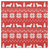 Pembroke-Walisercorgi-Silhouette-Weihnachtsmuster Stoff (Muster)