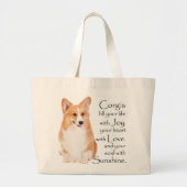 Pembroke-Walisercorgi-Tasche Jumbo Stoffbeutel (Vorne)