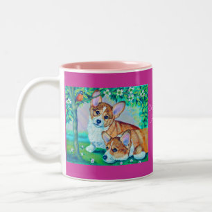 Pembroke-Walisercorgi-Tassen Zweifarbige Tasse