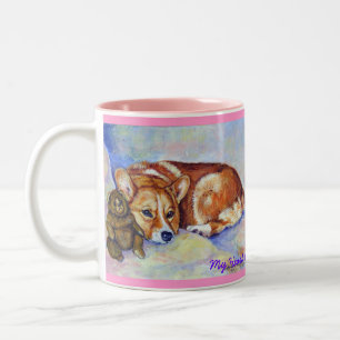 Pembroke-Walisercorgi-Tassen Zweifarbige Tasse