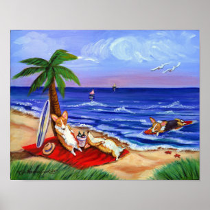 Pembroke-Walisercorgi-Wand-Druck Poster