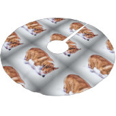 Pembroke-Walisercorgi-Weihnachten Polyester Weihnachtsbaumdecke (Schrägansicht)