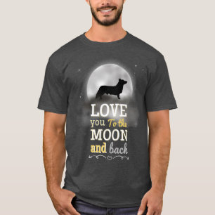 Pembroke walisische Corgi Liebe zum Mond T-Shirt