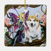 Pembroke Welch Corgi Fairy Fantasy Keramikornament (Rückseite)