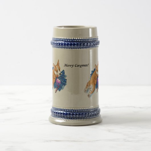 Pembroke Welpen Weihnachten Bierglas (Mittel)