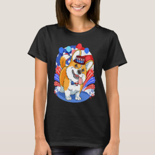 Pembroke Welsh Corgi 4. Juli Onkel Sam Amerika T-Shirt