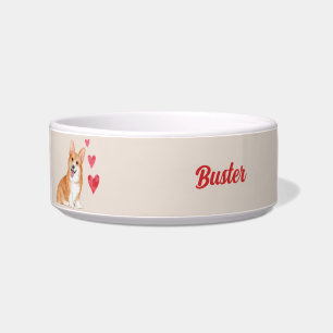 Pembroke Welsh Corgi Anpassbarer Name für Haustier Napf