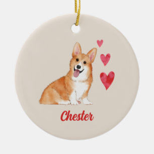 Pembroke Welsh Corgi Anpassbarer Pet Name Keramik Ornament