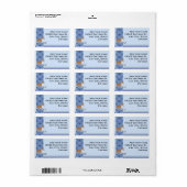 Pembroke Welsh Corgi auf blauem Druck Adressaufkleber (Vorne)