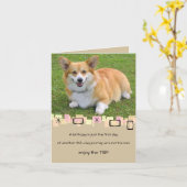 Pembroke Welsh Corgi Birthday Grußkarte Karte (Gelbe Blume)