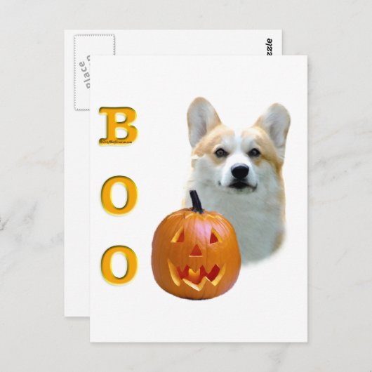 Pembroke Welsh Corgi Boo Postkarte (Vorne/Hinten)
