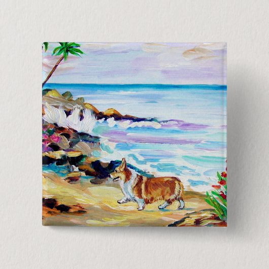 Pembroke Welsh Corgi Button Button (Vorderseite)