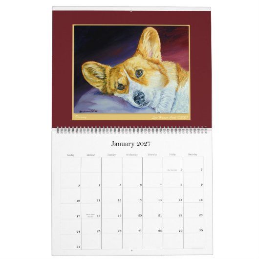 Pembroke Welsh Corgi Calendar Liebe Corgi Kalender (Jan 2027)
