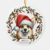 Pembroke Welsh Corgi Ceramic Circle Ornament (Vorne)