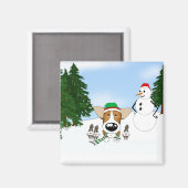 Pembroke Welsh Corgi Christmas Magnet (Vorderseite/Rückseite)