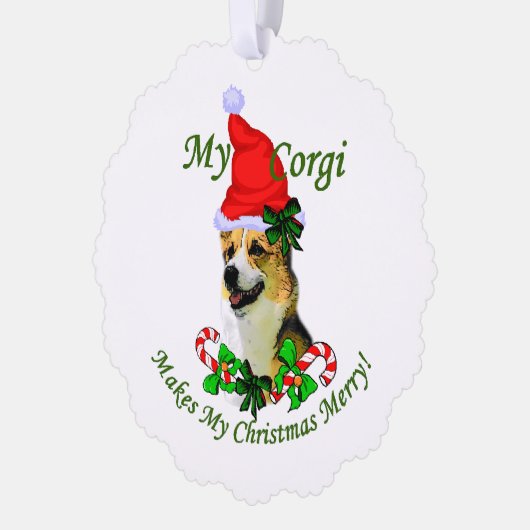 Pembroke Welsh Corgi Christmas Ornament Karte (Links)
