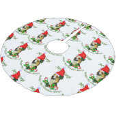Pembroke Welsh Corgi Christmas Polyester Weihnachtsbaumdecke (Schrägansicht)